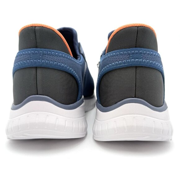 Skechers Men's Wide Fit Hands Free Slip Ins Squad Chaos Solid Tour Sneaker Navy - Picture 6 of 12